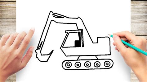 how to draw a mini excavator|how to draw excavators for kids.